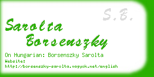 sarolta borsenszky business card